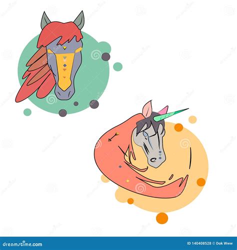 Horse And Unicorn Logo Stock Vector Illustration Of Equestrian 140408528