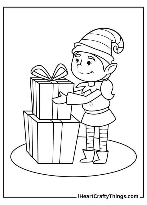 Christmas Elf Ears Template Vector Image Coloring Page Sketch