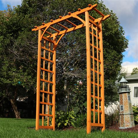 A wide variety of wood arch trellis options are available to you, such as room space selection, commercial buyer, and occasion. Sunnydaze Wooden Garden Arbor Trellis Arch for Plants ...