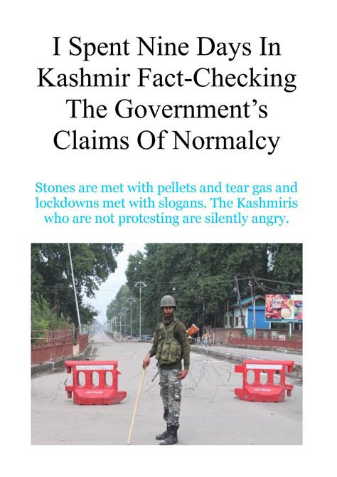 I Spent Nine Days In Kashmir Fact Checking The Governments Claims Of Normalcy By Girishma Shah
