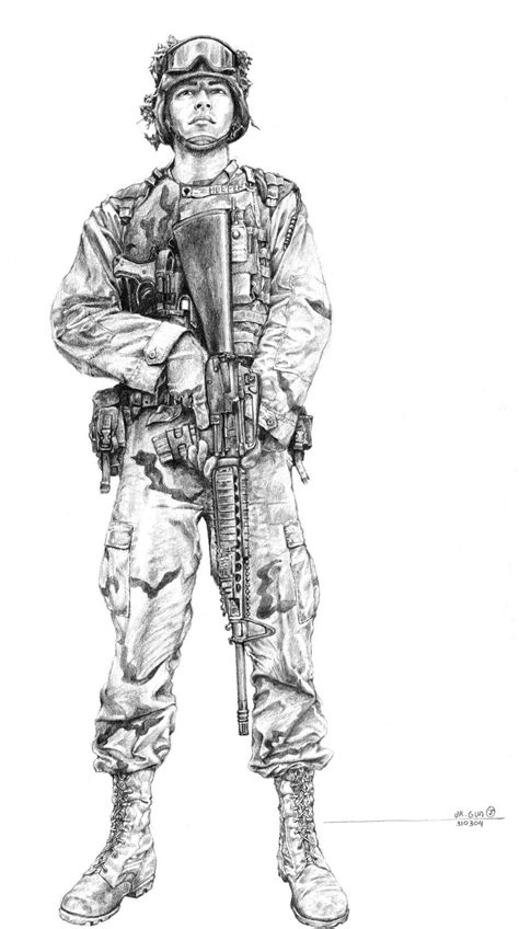 Us Army Soldier By Hermes52 On Deviantart Military Drawings Army