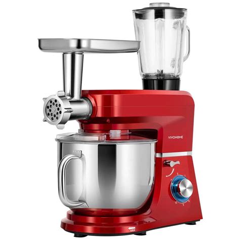 vivohome 8 5 qt 10 speed 6 in 1 multifunctional stand mixer in red wal vh1248us the home depot