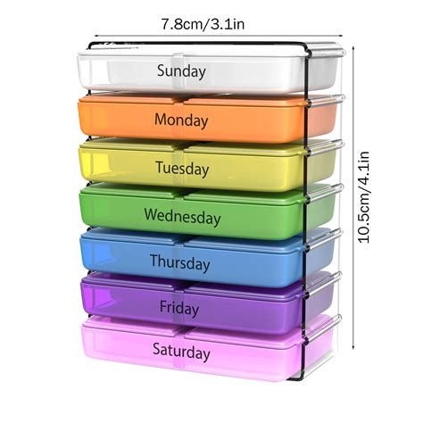 Wgmhea Storage Containers Storage Container Store Box Weekly Records 7