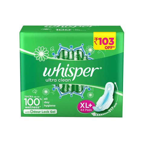 Buy Whisper Ultra Clean Size Xl Plus Sanitary Pads Packet Of 44 Online