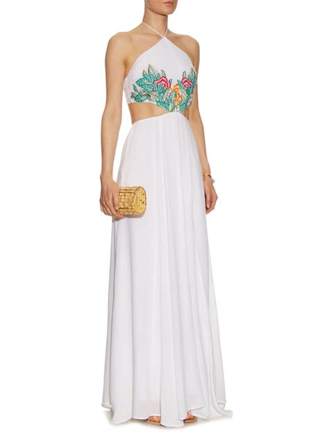 Gauze Embroidered Halterneck Dress Mara Hoffman Matchesfashion Com Uk Prom Dresses Summer