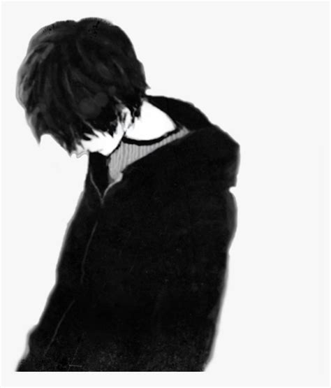 Sad Boy Black Only Me Anime Boy Depressed Sad Anime Boy Hd Png