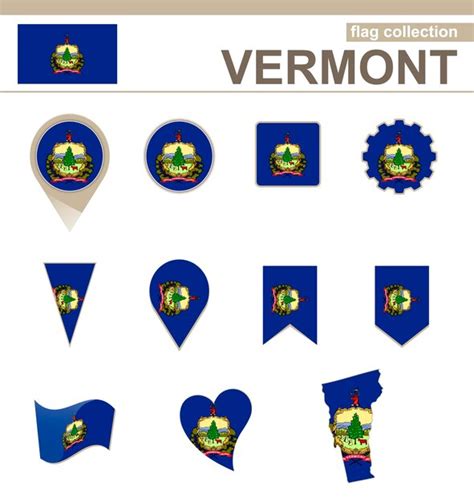 Premium Vector Vermont Flag Collection Usa State 12 Versions