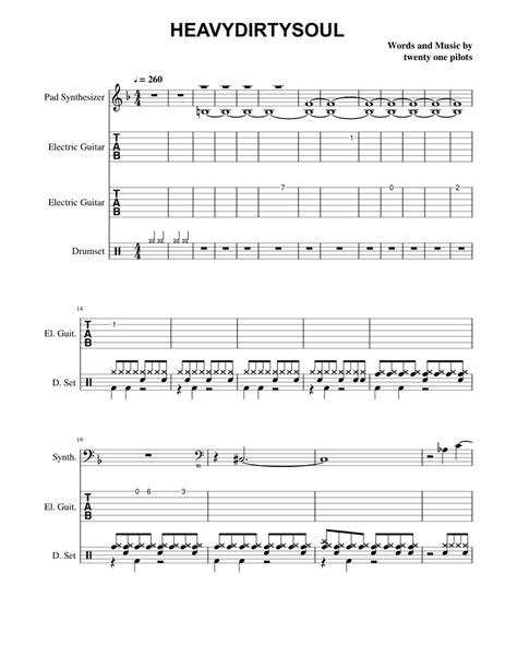Migraine Twenty One Pilots Chords - Heavydirtysoul - Twenty One Pilots Sheet music for Piano, Drum Group