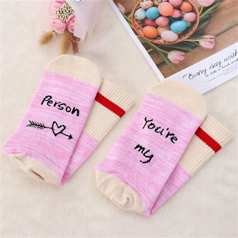 Youre My Person Letters Ankle Highs Socks Breathable Cotton Sock For Lovers Ebay