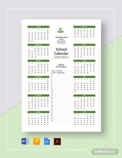 School Calendar 15 Examples Format Pdf Examples