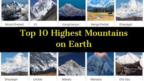 Top Highest Mountain In The World Youtube