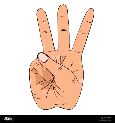 Hand Gesture With High Three Sign Stock Vector Image And Art Alamy