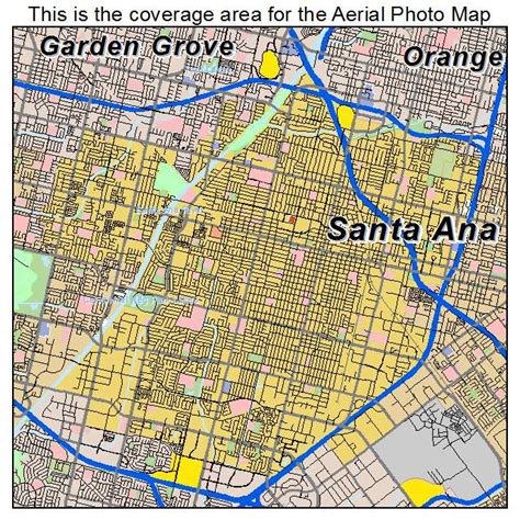 Aerial Photography Map Of Santa Ana Ca California