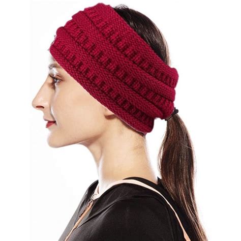 Womens Winter Warm Beanie Headband Soft Stretch Skiing Cable Knit Cap