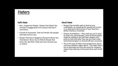 Haters Guide To Dealing With Haters