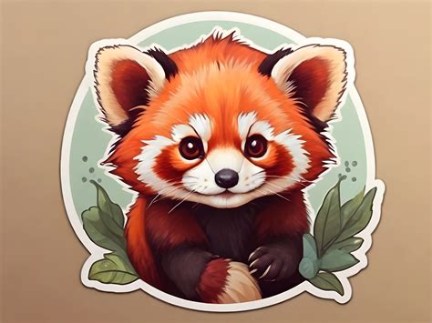 Sticker Cute Adorable Red Panda Graphic By Ai Illustration And
