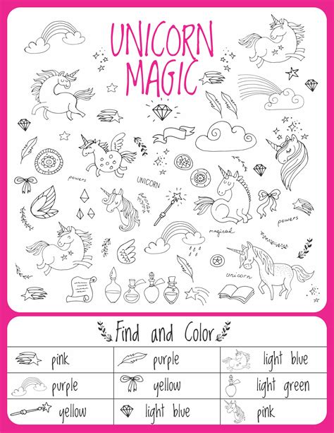 Unicorn Birthday Games Activities Puzzles Growing Play