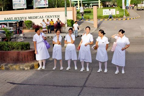 Filipino Nurses Six Nurses Stand In Front Of East Avenue M Flickr