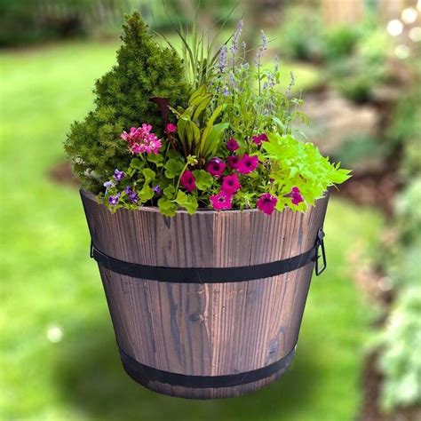 Quickway Imports 15 In W X 12 In H Multi Colorwood Planter In The Pots