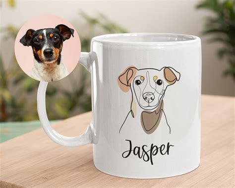 Custom Hand Drawn Dog Pet Photo Mug Coffee Mug With Name Etsy
