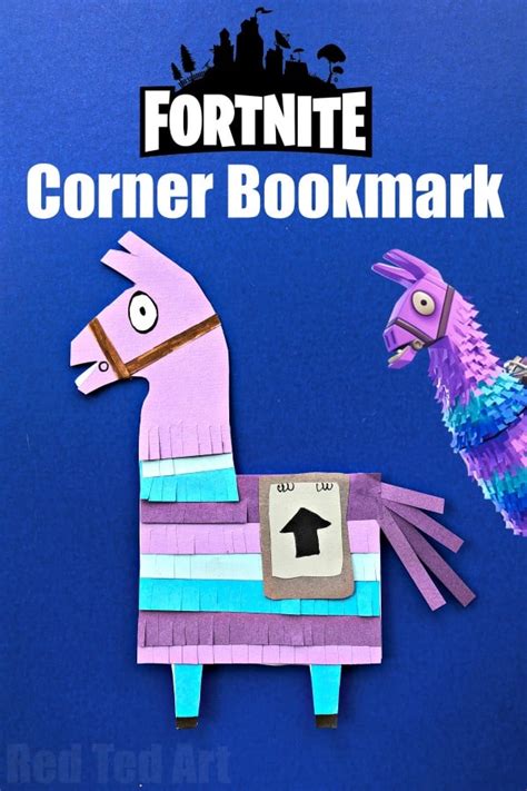 Fortnite Llama Corner Bookmark Red Ted Art Kids Crafts
