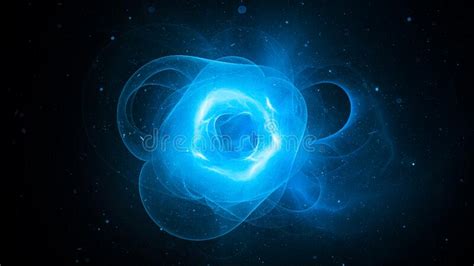 Blue Glowing Plasma Force Field In Space Stock Illustration