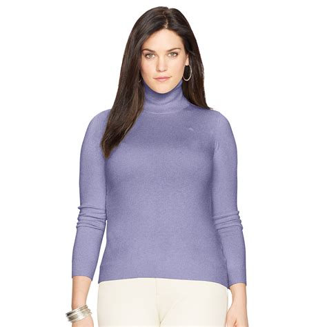 Ralph Lauren Silk Cotton Turtleneck Sweater In Purple Smoke Heather