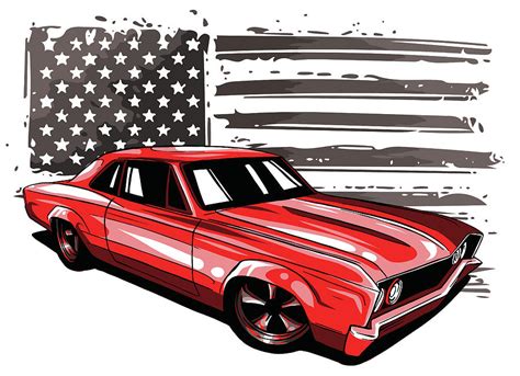 Vector Graphic Design Illustration Of An American Muscle