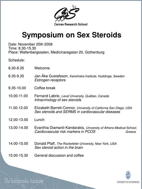 Ppt Symposium On Sex Steroids Powerpoint Presentation Free Download Id2978996