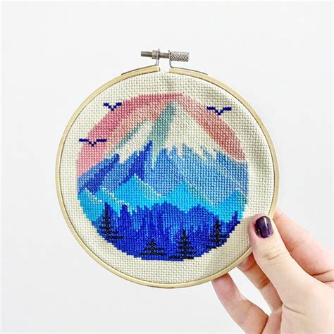 Mountains Cross Stitch Pattern Fun Xstitch Art Nature Pdf Etsy