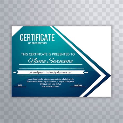 Premium Vector Modern Blue Certificate Template Design Vector