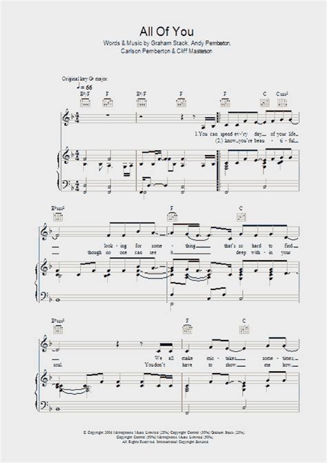 All Of You Piano Sheet Music Onlinepianist