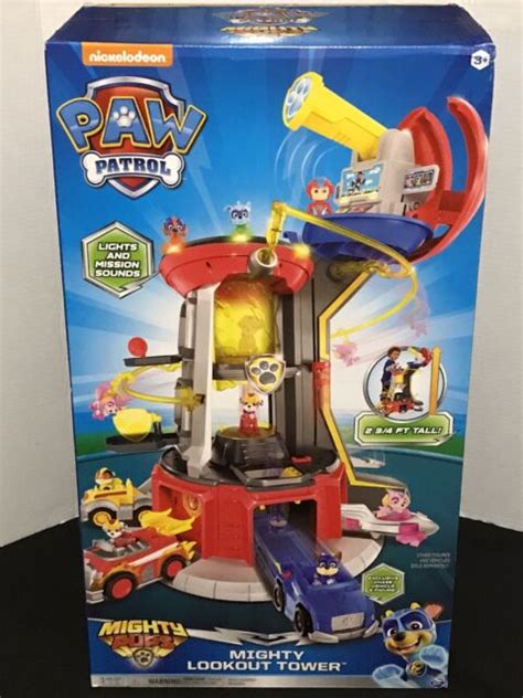 Nickelodeon Paw Patrol Mighty Pups Super Paws Lookout Tower Playset For