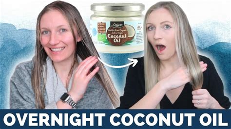 I Left Coconut Oil In My Hair Overnight Coconut Oil For Hair Before And After Results Youtube