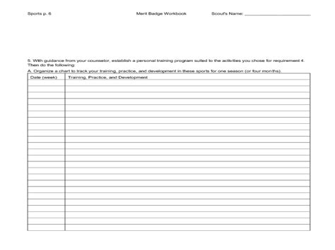 Sports merit badge worksheet answers. Sports Merit Badge Workbook Worksheet for 5th - 7th Grade ...