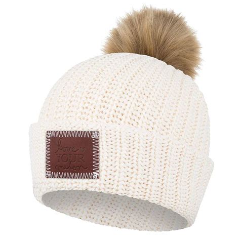 Love Your Melon Cuffed Pom Beanie White Speckled In 2020 Love Your