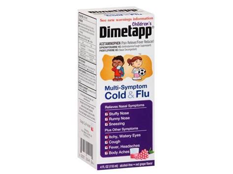 Dimetapp Childrens Multi Symptom Cold And Flu Liquid Red Grape Flavor