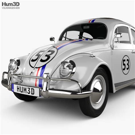 Volkswagen Beetle Herbie The Love Bug 3d Model Vehicles On Hum3d