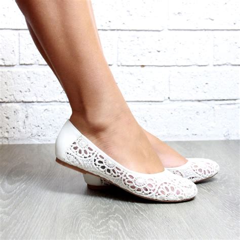 Lace White Ivory Ballet Flat Shoes White Flats By Foreversoles