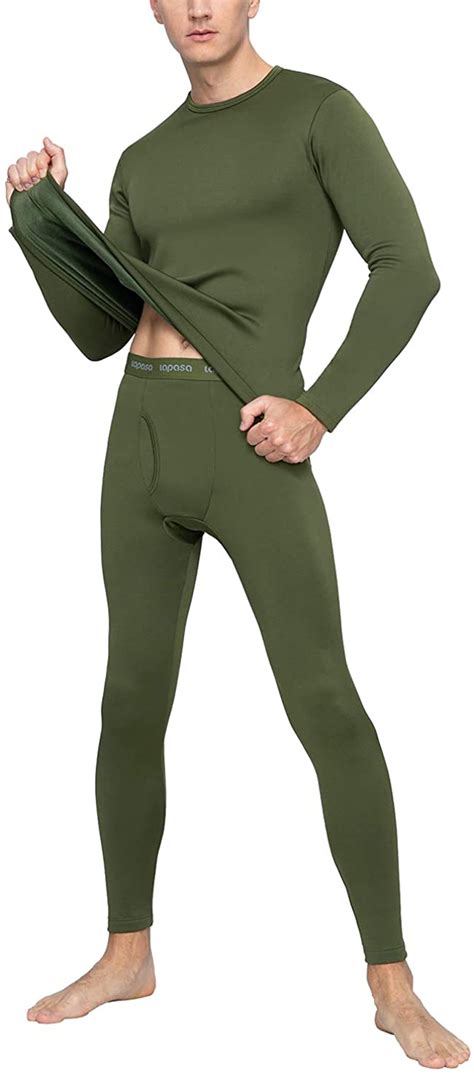 lapasa men s heavyweight thermal underwear long john set fleece lined base layer ebay