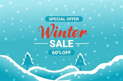 Premium Vector Special Offer Winter Sale Up To 60 Percent Off Banner