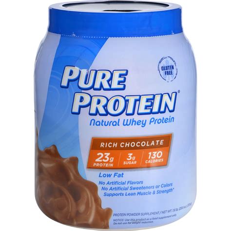 Pure Protein Whey Protein 100 Percent Natural Rich Chocolate 16