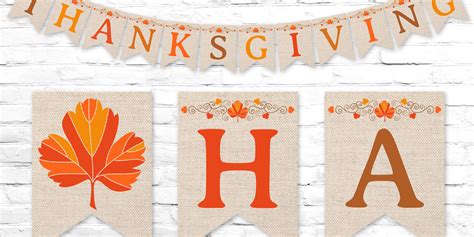 Happy Thanksgiving Printable Banner Instant Download Digital Banner