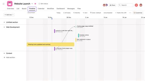 How To Use Asana Timeline Product Guide Asana Product Guide