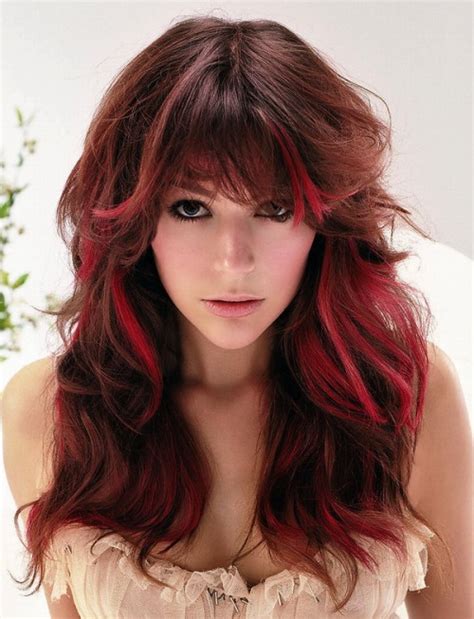 Black Hair With Red Highlights Hairstyles