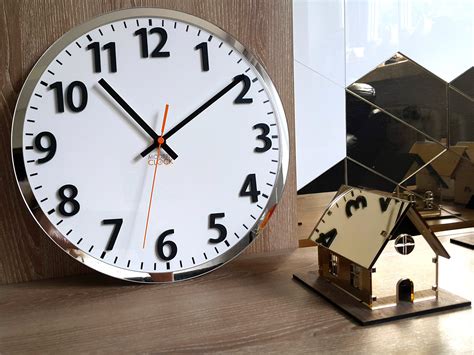 Wall Clock Louis Black Numbers And Frame Mirror 3d Modern Silent Wall