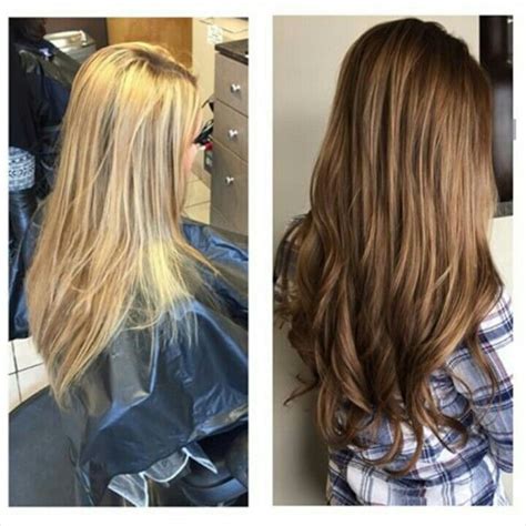 Same hair colour different hairstyles. Beautiful hair transformation from blonde to a rich ...