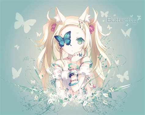 Beautiful Butterfly Anime Girl Anime Chibi Anime Fantasy Anime