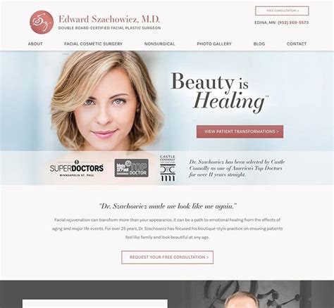 Facial Plastic Surgery Marketing Website Design And Seo Etna Interactive