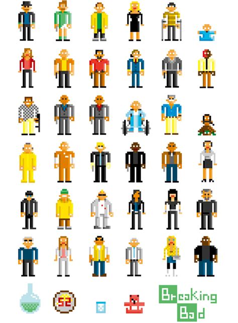 Breaking Bit An 8 Bit Pixel Art Series Of Breaking Bad Characters